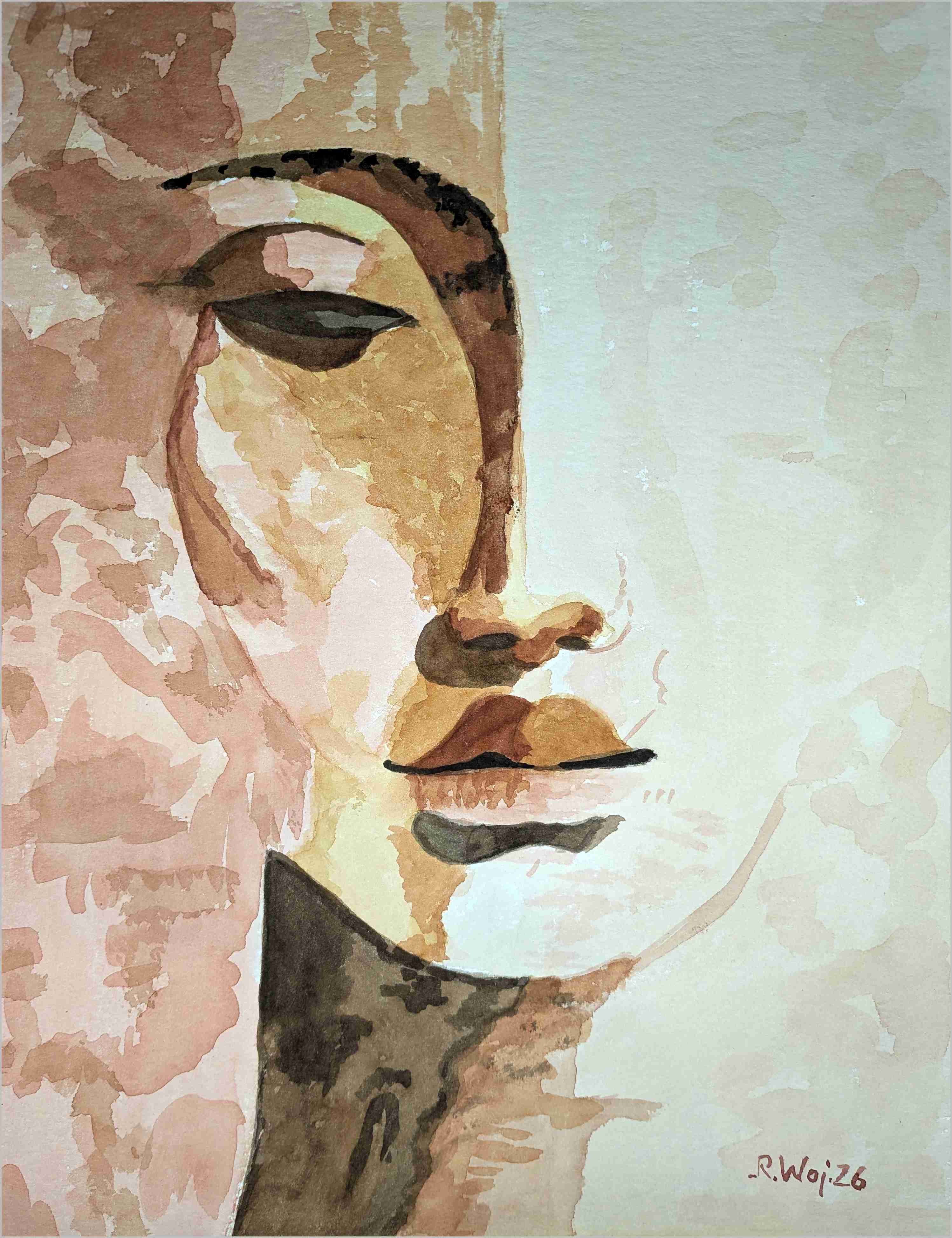   Frauenportrait zweifarbig 1